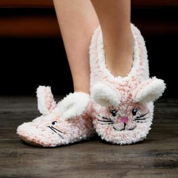 cosyone1997 Cute Slippers for Women Adults Kids Girls Teens Fuzzy Cozy Slipper Socks Funny Easter Ba...