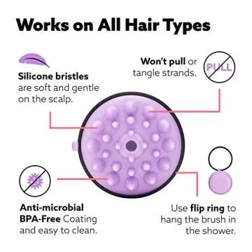 Wet Brush Exfoliating Scalp Massager, Head Start, Lavender, Multi-Benefit Brush Cleans, Detoxifies and Rejuvenates Your Hair to Stay Healthy and Strong, Gentle for Sensitive Scalps