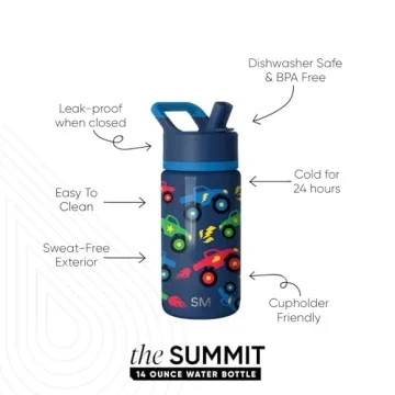 Simple Modern Kids Summit Water Bottle - 14oz Insulated Tumbler for Kids