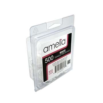 Amelia Beauty, 500 White Elastic Tangle-Free Ponytail Holders – 1/2 Inch US Made Hair Ties for Pon...