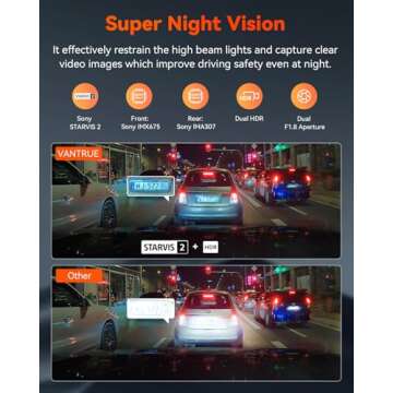 Vantrue S1 Pro 2.7K Dual Dash Cam with Night Vision