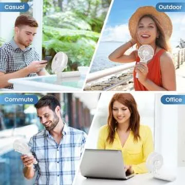 HandFan 5200mAh Portable Handheld Fan, Foldable Personal Fan, Battery Operated Rechargeable Fan, Portable Charger Design, 3 Speeds,5-20H Working Time, for Travel, Outdoors, Indoors-White