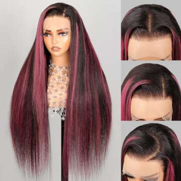 Megalady Beauty Highlight Lace Front Wig 13x4 Ombre 210% Density HD Lace Frontal