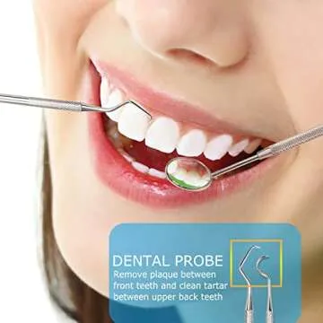 3Pcs Dental Tools, Professional Dental Picks for Teeth Cleaning, 100% Surgical 304 Stainless Steel Plaque Remover for Teeth, Dental Mirror, Hygiene Set, Scraper Oral Care Kit To Remove Tartar.