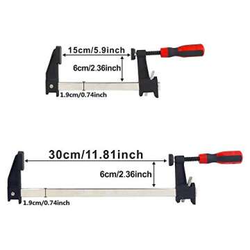 F Clamp 6 Inch 12 Inch Bar Clamps for Woodworking Clamps with 150lbs Load Limit, Light-Duty Quick Clamps for Woodworking (4PCS)