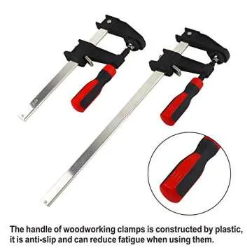 F Clamp 6 Inch 12 Inch Bar Clamps for Woodworking Clamps with 150lbs Load Limit, Light-Duty Quick Clamps for Woodworking (4PCS)