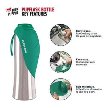 PupFlask Large Dog Water Bottle | 27 or 40 OZ Stainless Steel | Convenient Dog Water Dispenser | Pup...