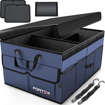 FORTEM Car Trunk Organizer - Collapsible SUV Storage with Non-Slip Design