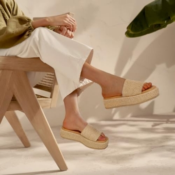 EQAUDES Wedge Sandals for Women Comfortable Casual Summer