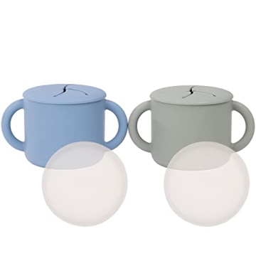 WeeSprout Snack Containers - Silicone Spill-Proof Cups for Kids