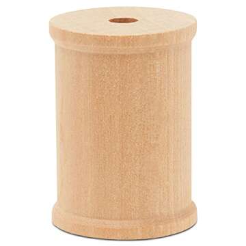 Wooden Spool for Crafts 2 x 1-1/2-inch Pack of 12, Small Empty Thread Spools, Wood Spools for Crafts with Wooden Spindles, by Woodpeckers