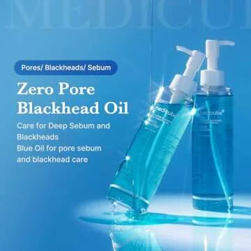 medicube Zero Pore Blackhead Deep Cleansing Oil | Makeup Remover for all skin types, Daily Moisture Facial Cleanser, Low-Irritation | Korean Skin Care (205ml / 6.93 fl.oz)