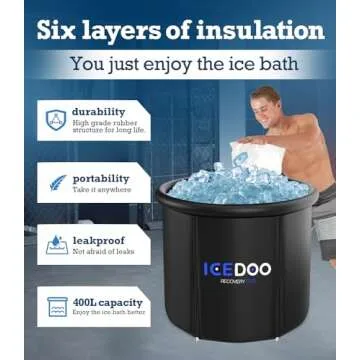 Large Size Ice Bath Tub for Athletes,Multiple Layered Portable Ice Bath Tub for Recovery, Cold Tub Ice Tub Inflatable Ice Bath for Outdoor Cold Plunge tub，34'' x 30''