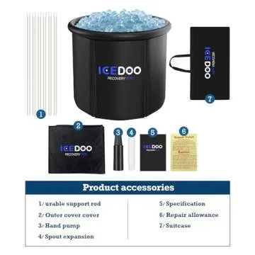 Large Size Ice Bath Tub for Athletes,Multiple Layered Portable Ice Bath Tub for Recovery, Cold Tub Ice Tub Inflatable Ice Bath for Outdoor Cold Plunge tub，34'' x 30''