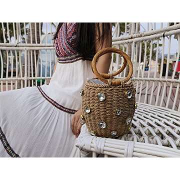 Stylish NIBD Rattan Tote Bag for Summer Adventures