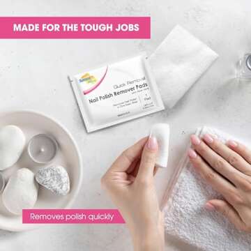 Diamond Wipes Nail Polish Remover Wipes with Aloe Vera, Acetone Nail Polish Remover Pads, 50 Individ...