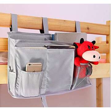Sugaroom Bunk Bed Organizer - Bedside Storage Caddy with Pockets for College Dorm, Hospital, Baby Be...
