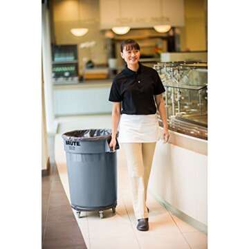 Rubbermaid Commercial Products Brute Trash Can Dolly with Wheels, Black, Transports 20, 32, 44 and 5...