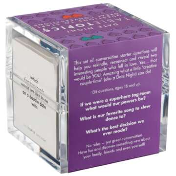 TableTopics Date Night - 135 Conversation Cards for Couples, Fun Game for Date Night to Spark New & Exciting Conversations & Memories, Great Gift for Couples & Valentine’s Day
