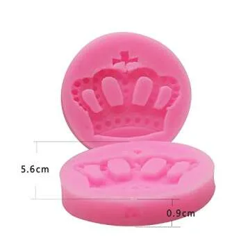HengKe 2 Piece Crown Fondant Mold Queen Corona Silicone Fondant Cake Mold for Chocolate,Fondant,Cupcake Topper, Polymer Clay,Soap,Crafting Projects,Pastry,Cake Decoration