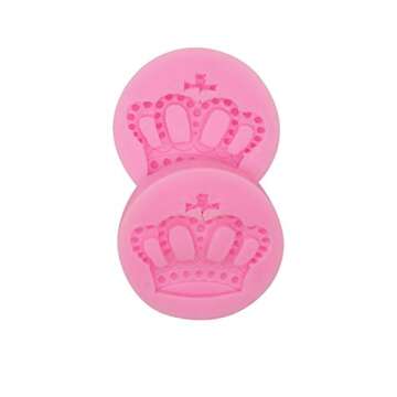 HengKe 2 Piece Crown Fondant Mold Queen Corona Silicone Fondant Cake Mold for Chocolate,Fondant,Cupcake Topper, Polymer Clay,Soap,Crafting Projects,Pastry,Cake Decoration