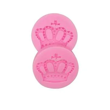 HengKe 2 Piece Crown Fondant Mold Queen Corona Silicone Fondant Cake Mold for Chocolate,Fondant,Cupcake Topper, Polymer Clay,Soap,Crafting Projects,Pastry,Cake Decoration