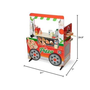 Melissa & Doug Wooden Pizza Food Truck Play Set for Kids