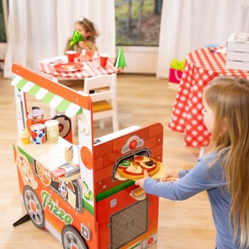 Melissa & Doug Wooden Pizza Food Truck Play Set for Kids