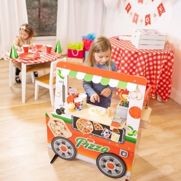 Melissa & Doug Wooden Pizza Food Truck Play Set for Kids
