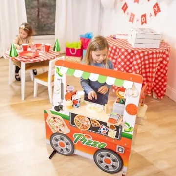 Melissa & Doug Wooden Pizza Food Truck Play Set for Kids
