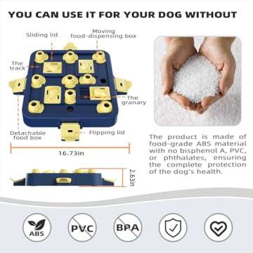 KADTC Dog Puzzle Toy Dogs Brain Stimulation Mentally Stimulating Educationa Toys Puppy Treat Food Feeder Dispenser Advanced Level 3 in 1 Interactive Games for Small/Medium/Large Aggressive Chewer
