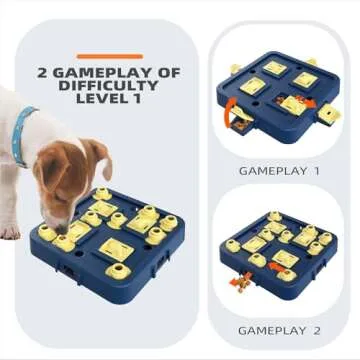 KADTC Dog Puzzle Toy Dogs Brain Stimulation Mentally Stimulating Educationa Toys Puppy Treat Food Feeder Dispenser Advanced Level 3 in 1 Interactive Games for Small/Medium/Large Aggressive Chewer