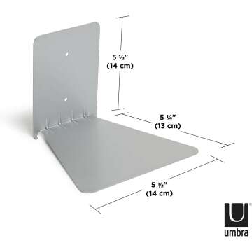 Umbra Floating Bookshelf - Silver for Chic Decor