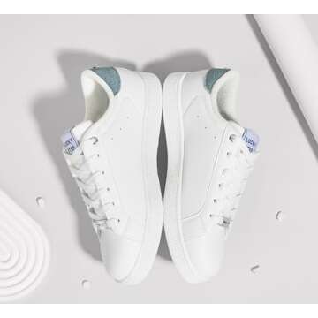 LUCKY STEP Glitter Star Sneakers - Chic, Comfortable Walking Shoes for Women