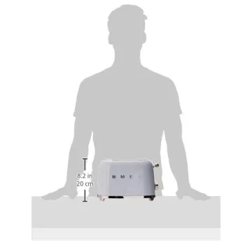 Smeg Retro 4 Slice Toaster with Wide Slots in Pastel Blue