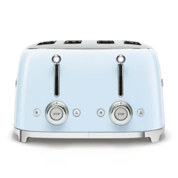 Smeg Retro 4 Slice Toaster with Wide Slots in Pastel Blue