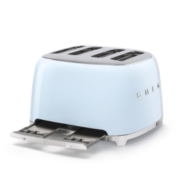 Smeg Retro 4 Slice Toaster with Wide Slots in Pastel Blue