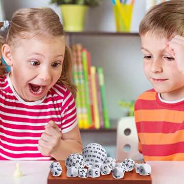 Civaner 15 Pcs Complete Polyhedral Dice Set D3-D100 Spherical RPG Dice Set in Opaque Black, 100 Sides for Role Playing Table Games Party Supplies(White and Black)