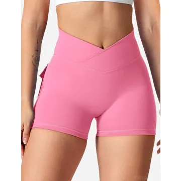 YEOREO Scrunch Workout Shorts with Pockets for Women