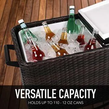 Permasteel 80 Quart Stylish Rolling Patio Cooler