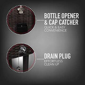 Permasteel 80 Quart Stylish Rolling Patio Cooler