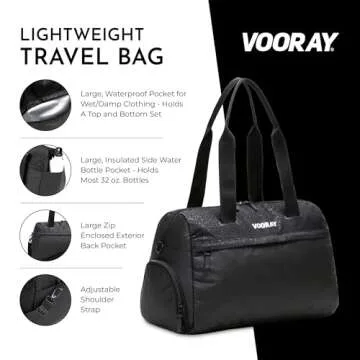 Vooray 25L Trainer Duffel Bag – Lightweight Travel Duffel for Women and Men with Shoe Pocket, Workout Bag, Weekender for Overnight, Football, Traveling, or Hospital Use