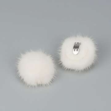 ZAKIA Women's Fluffy Mink Fur Shoe Clips for Weddings