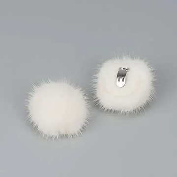 ZAKIA Women's Fluffy Mink Fur Shoe Clips for Weddings