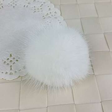 ZAKIA Women's Fluffy Mink Fur Shoe Clips for Weddings