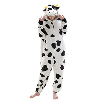 COSUSKET Adult Cow Onesie Pajamas for Halloween Fun