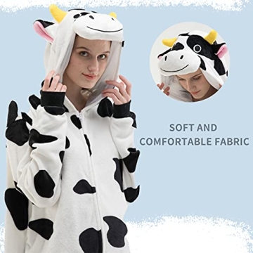 COSUSKET Cozy Cow Adult Onesie Pajamas for Halloween