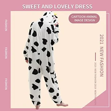 COSUSKET Cozy Cow Adult Onesie Pajamas for Halloween