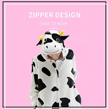 COSUSKET Cozy Cow Adult Onesie Pajamas for Halloween
