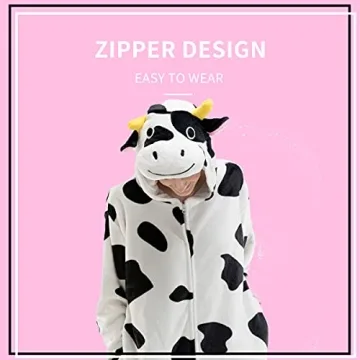 COSUSKET Cozy Cow Adult Onesie Pajamas for Halloween